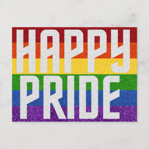 Pride-kort för LGBT Glitter Lycklig Vykort