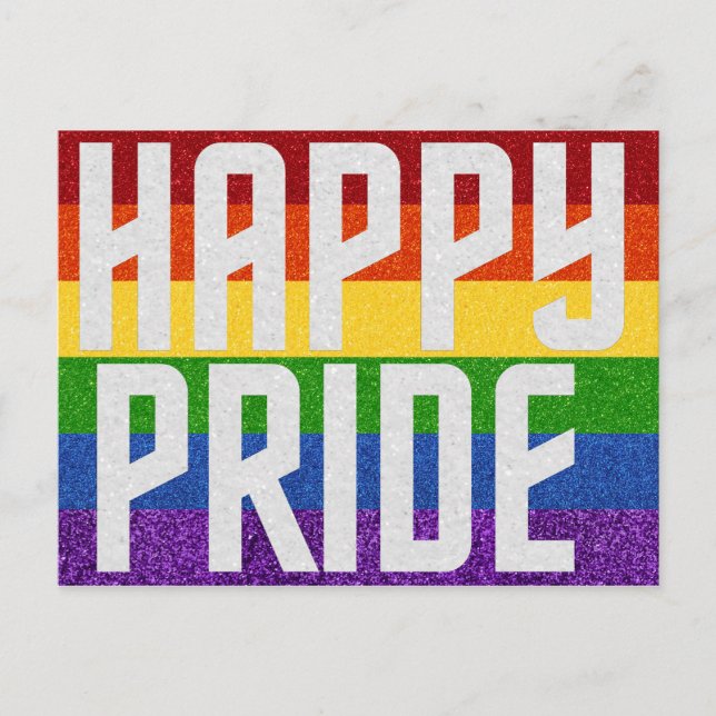 Pride-kort för LGBT Glitter Lycklig Vykort (Framsida)