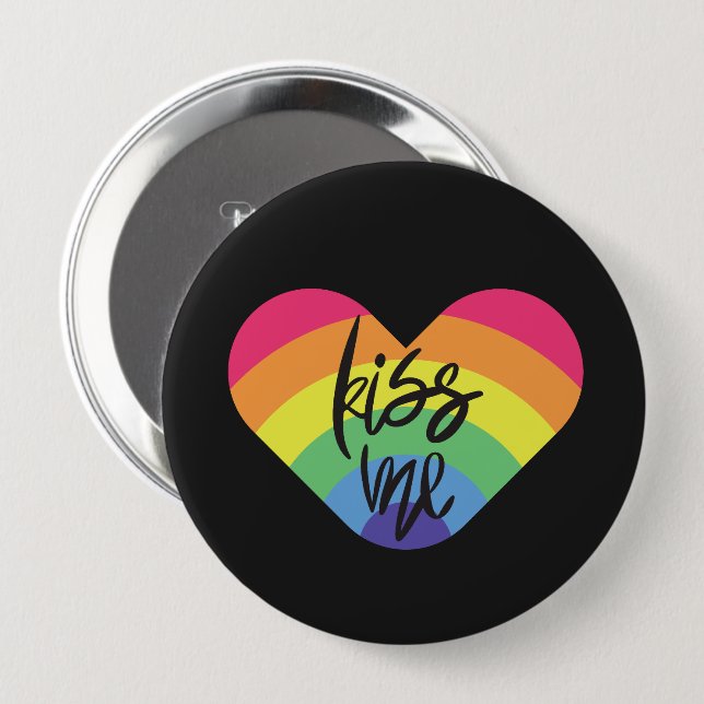 Pride, kyss mig, kärlek är rättvist. knapp (Framsida & baksida)