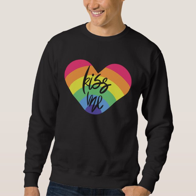 Pride, kyss mig, kärlek är rättvist. lång ärmad tröja (Framsida)
