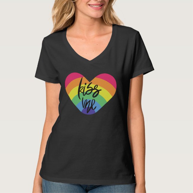 Pride- kyss mig. kärlek är rättvist.       T-Shirt (Framsida)