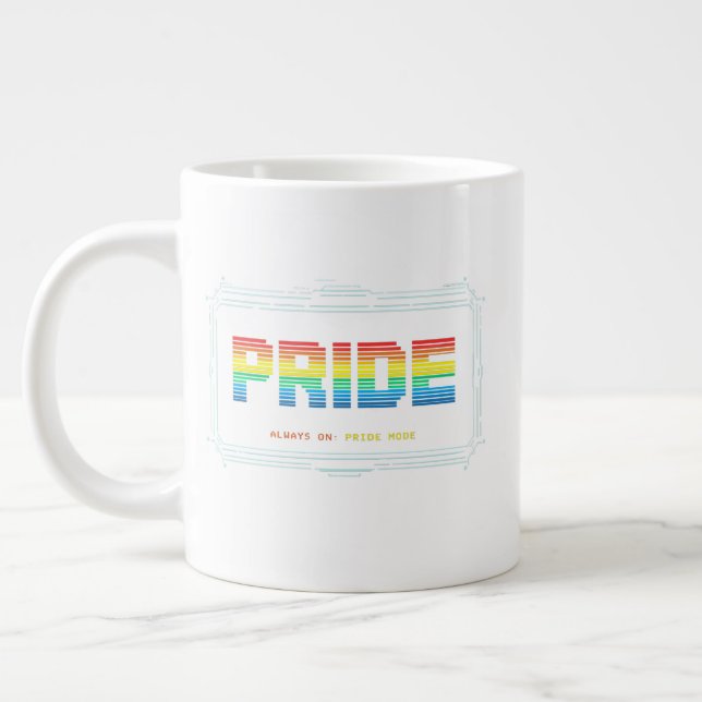 PRIDE-läge: Alltid På – Regnbågsteknik Pride-desig Jumbo Mugg (Vänster)