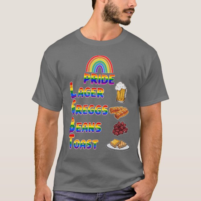 Pride Lager Greggs Beans Toast Rainbow Färg T Shirt (Framsida)