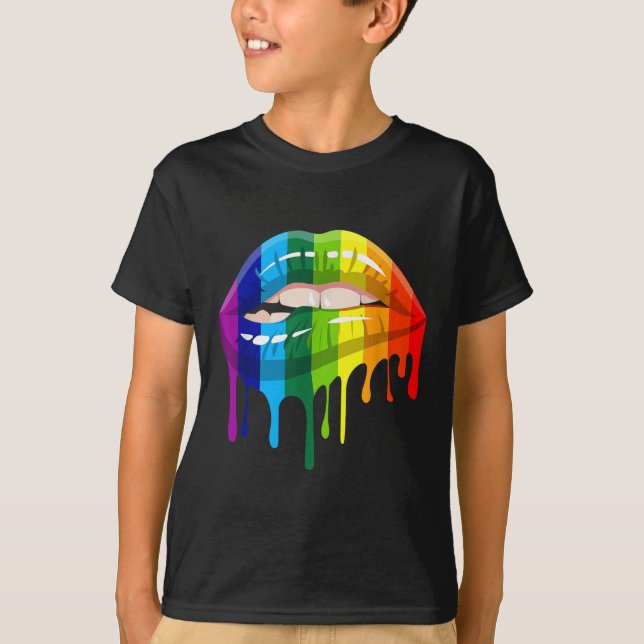 Pride Lesbisk Gay Läpp - Hbtq _1 T Shirt (Framsida)