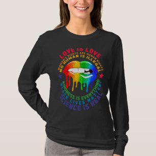 Pride LGB Blm Equality Rainbow Läppar Lgbtq Kärlek T Shirt