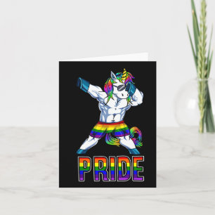 Pride Lgbt Bodybuilding Unicorn Muscle Lesbisk Gay Kort