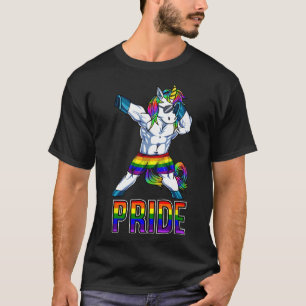 Pride Lgbt Bodybuilding Unicorn Muscle Lesbisk Gay T Shirt