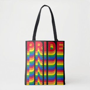 Pride lgbt lgbtq gay rainbow retro mönster black tygkasse