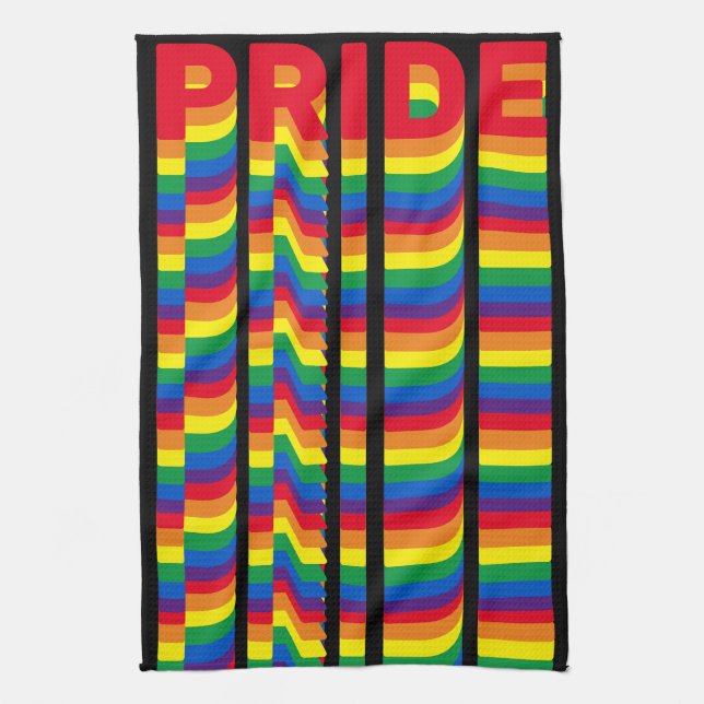 Pride lgbt lgbtq queer gay flagga svart kökshandduk (Vertikal)