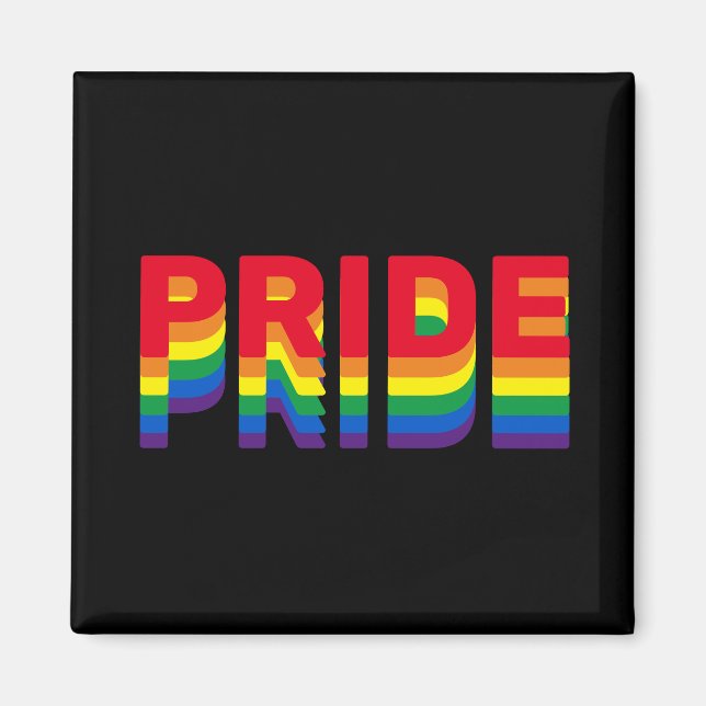 Pride lgbt lgbtq queer gay rainbow black black magnet (Framsidan)