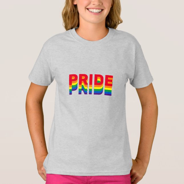 Pride lgbt lgbtq queer gay rainbow färg grått t shirt (Framsida)