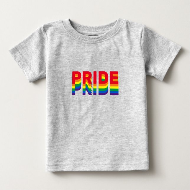 Pride lgbt lgbtq queer gay rainbow färg grått t shirt (Framsida)