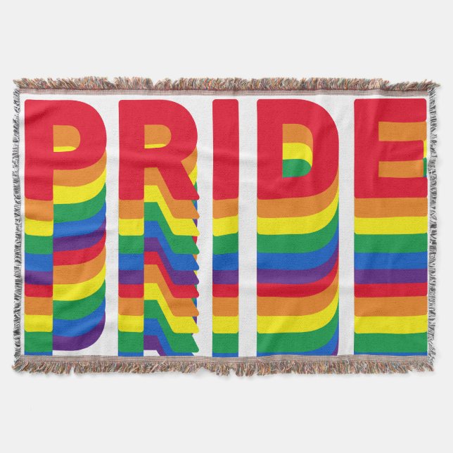 Pride lgbt lgbtq queer gay rainbow färg mönster filt (Framsidan)