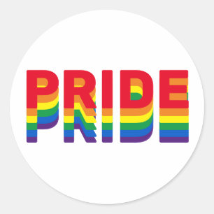 Pride lgbt lgbtq queer gay rainbow färg runt klistermärke