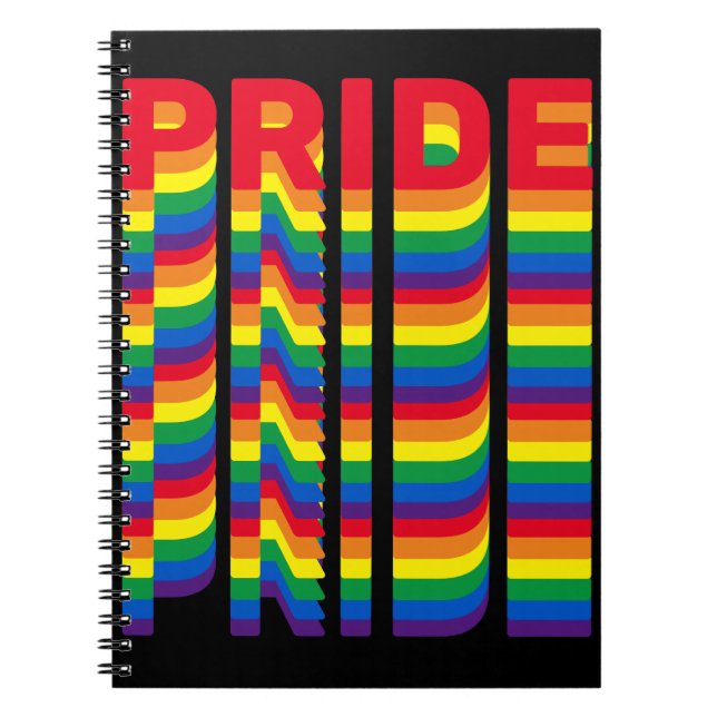 Pride lgbt lgbtq queer gay rainbow mönster black anteckningsbok (Framsidan)
