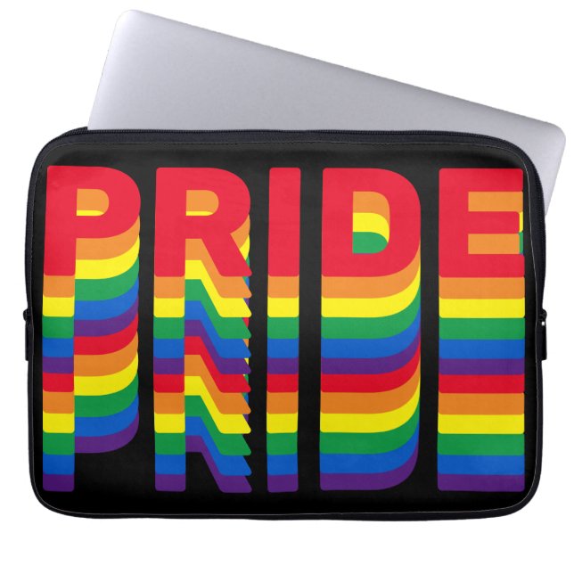 Pride lgbt lgbtq queer gay rainbow mönster black laptop fodral (Framsidan)