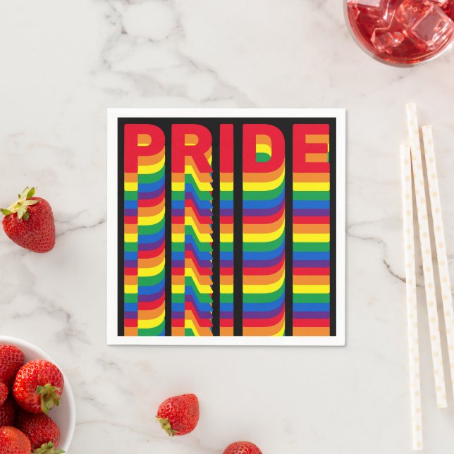 Pride lgbt lgbtq queer gay rainbow mönster black pappersservett (Insitu)
