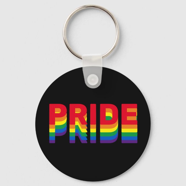 Pride lgbt lgbtq queer gay rainbow retro black nyckelring (Framsida)