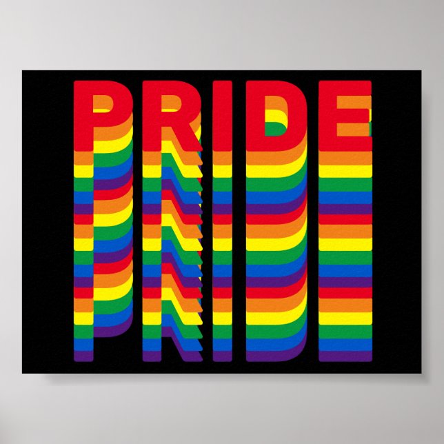 Pride lgbt lgbtq queer gay rainbow retro black poster (Framsidan)