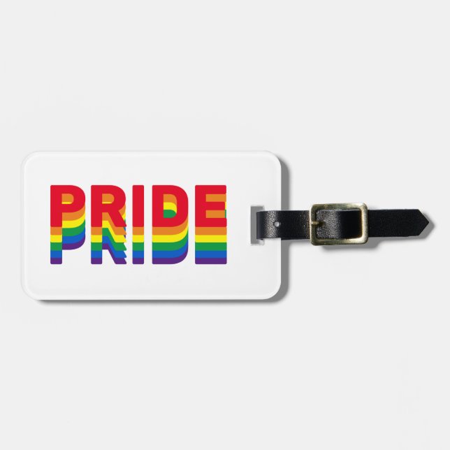 Pride lgbt lgbtq queer gay rainbow retro färg bagagebricka (Horisontell Framsida)