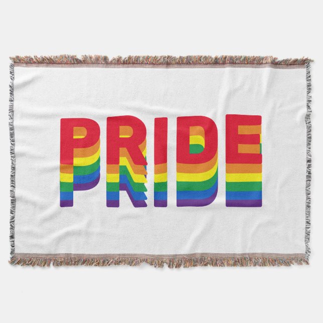 Pride lgbt lgbtq queer gay rainbow retro färg filt (Framsidan)