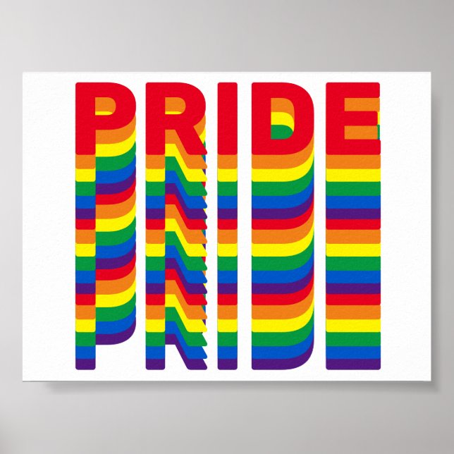 Pride lgbt lgbtq queer gay rainbow retro färg poster (Framsidan)