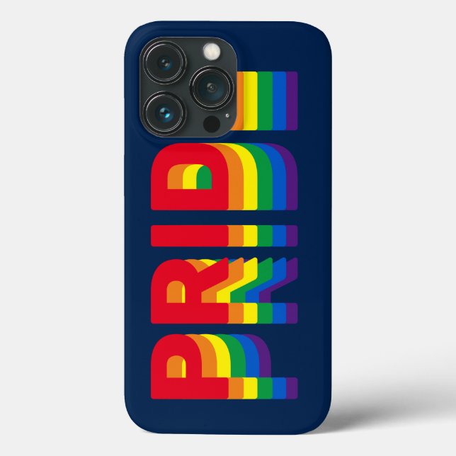 Pride lgbt lgbtq queer gay rainbow retro navy blue (Baksida)