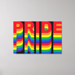 Pride lgbt-regnbåge svart canvastryck
