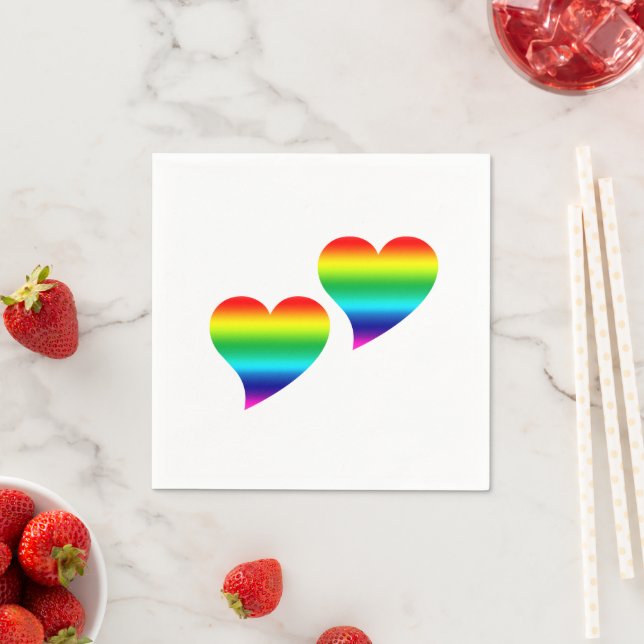 Pride lgbtq lgbt Hearts Valentine's day papper Pappersservett (Insitu)
