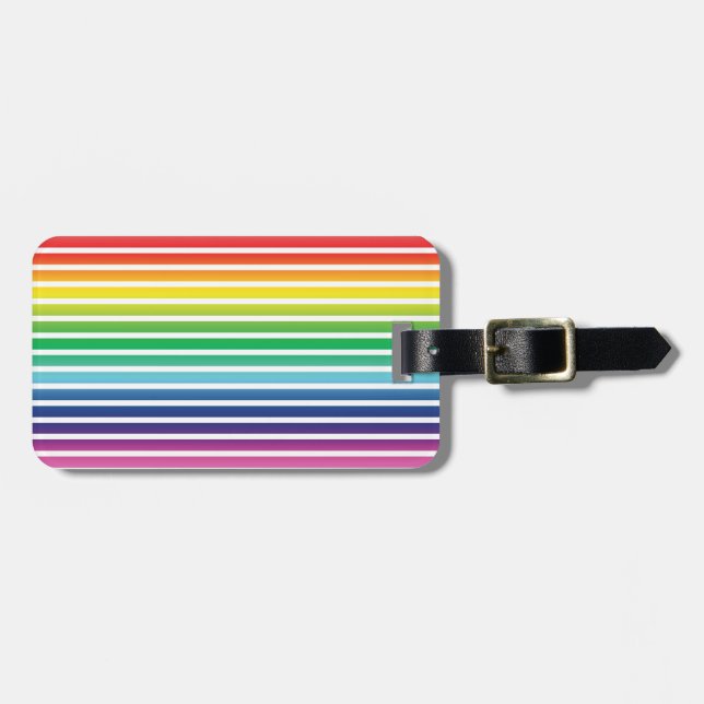 Pride lgbtq lgbt regnbåge vit rand mönster bagagebricka (Horisontell Framsida)