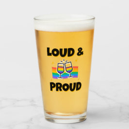 Pride LGBTQ Loud och Proud Rainbow Glaskopp