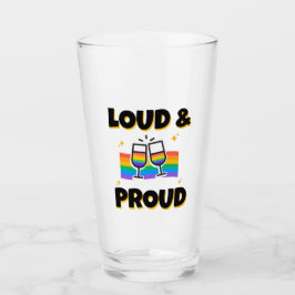 Pride LGBTQ Loud och Proud Rainbow Glaskopp