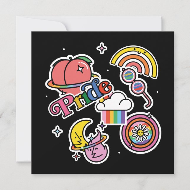 Pride+LGBTQ. pridet kärlek. Regnbåge med blomma (Framsida)