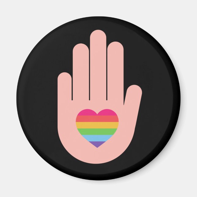 Pride lgbtq queer kärlek. regnbåge färg            magnet (Framsidan)