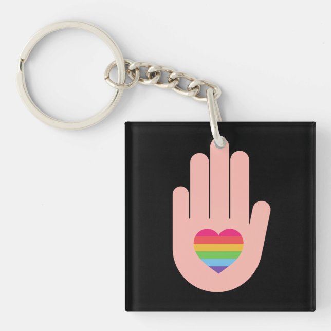Pride lgbtq queer kärlek. regnbåge färg nyckel (Framsidan)