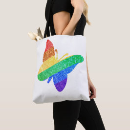 Pride LGBTQA+ regnbågsfjäril Tygkasse