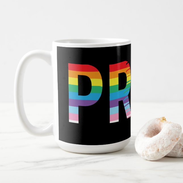 PRIDE LGBTQIA Rainbow Flagga, Pride Brev Kaffemugg (Med munk)