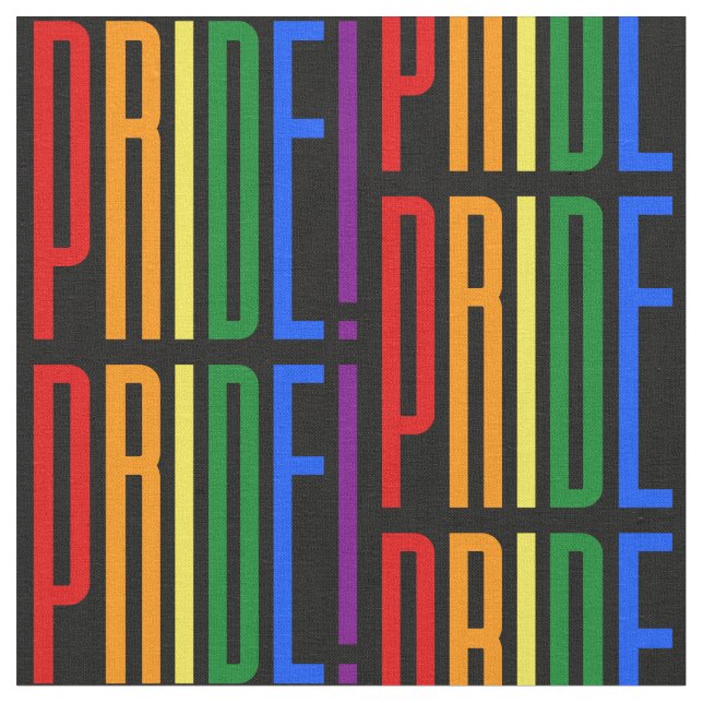 Pride! Logotyp för HBT-regnbåge Flagga-Färg-typogr Tyg (Närbild)