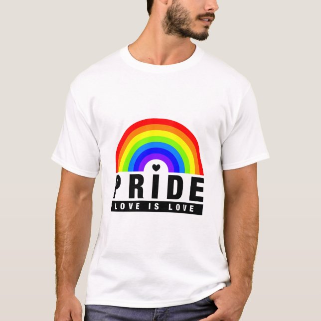 Pride Love Is Love HBTQ T Shirt (Framsida)