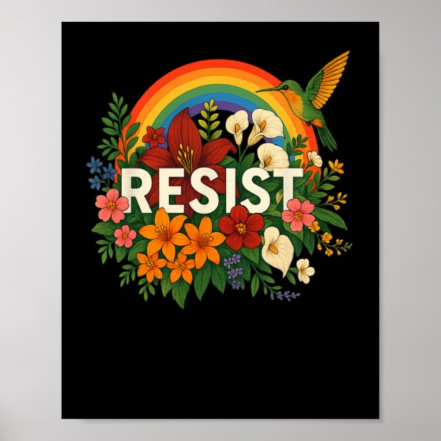 Pride M för motverkande av Blommigtens antitrumppo Poster (Framsidan)