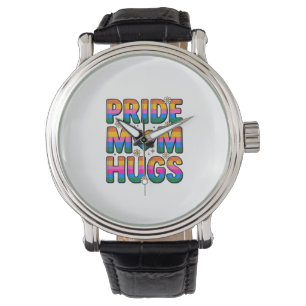 Pride Mamma Kramar Vintage Regnbåge Vektor Design_ Armbandsur