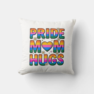 Pride Mamma Kramar Vintage Regnbåge Vektor Design_ Kudde