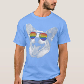 Pride Månad Corgi Rainbow Flagga Lgbt Sunglasses13 T Shirt