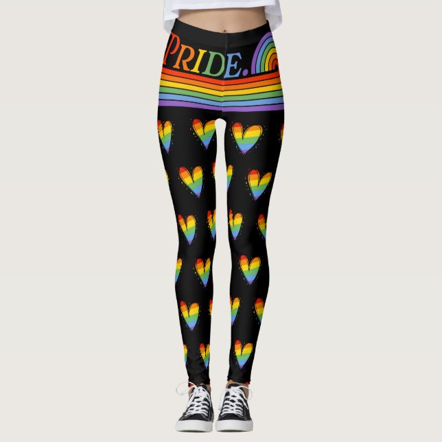 Pride Månad för regnbåge, HGBTQ Kärlek Leggings (Framsida)