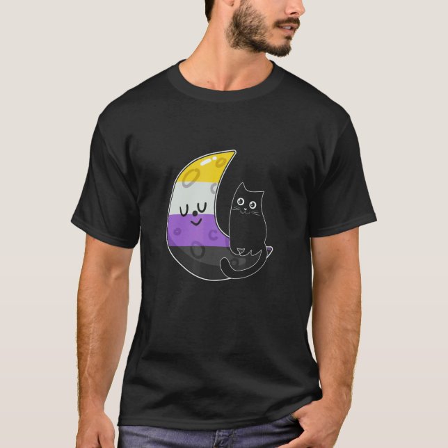 Pride Månad Icke Binära Katter Lgbt Flagga Stolt T Shirt (Framsida)