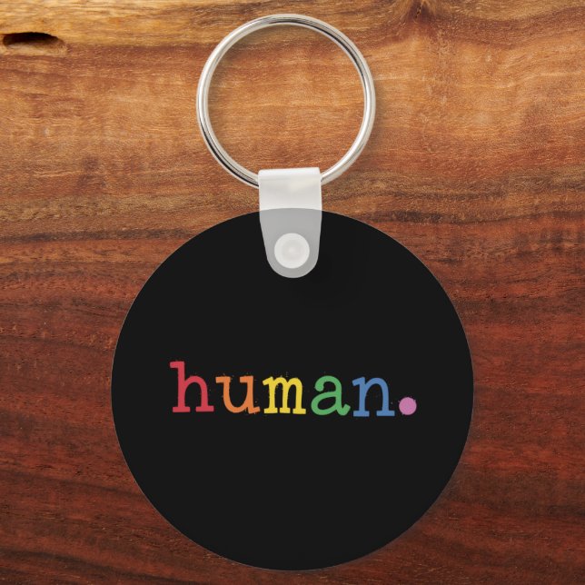 Pride Mänsklig HBT Regnbåge HBTQ Jämlikhet Nyckelring (Framsida)