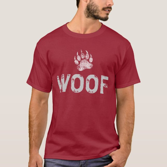 Pride med växellåda i nöd Bear Tass WOOF! Tee Shirt (Framsida)