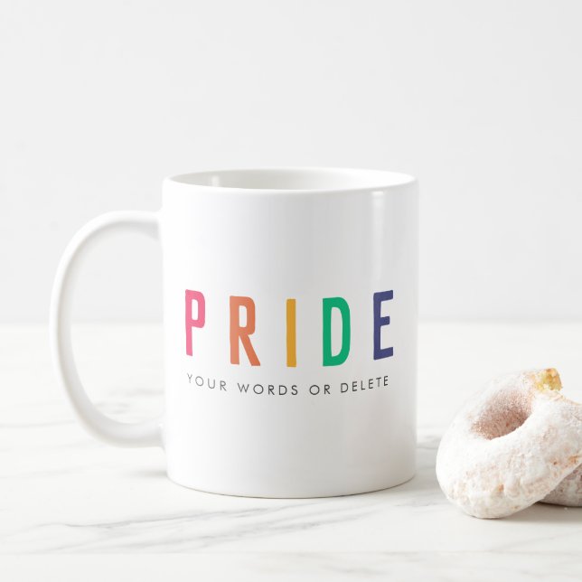 Pride | Modern regnbåge för hbt-festival Kaffemugg (Med munk)