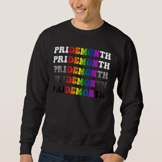 Pride Month-demon HBTQ+ Pride Month Transperson Lång Ärmad Tröja (Framsida)