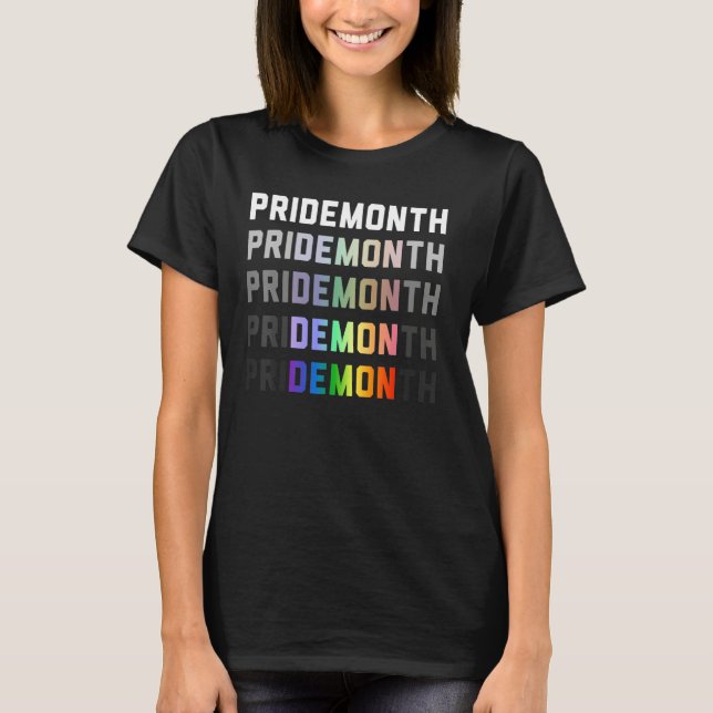 Pride Month Demon LGBTQ+ Gay Pride Month Transgend T Shirt (Framsida)